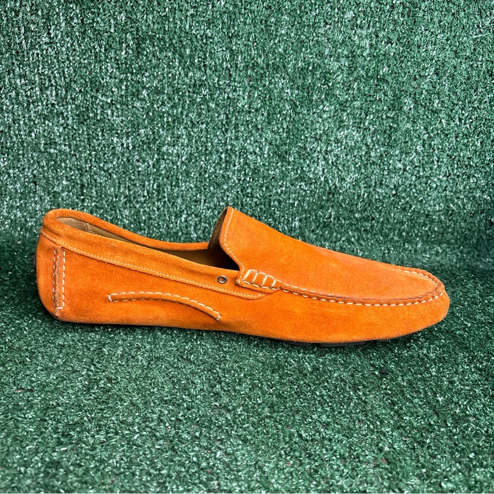 To Boot New York Driver Moc Loafer Size 12 Orange Suede Dress Shoes - Picture 6 of 12
